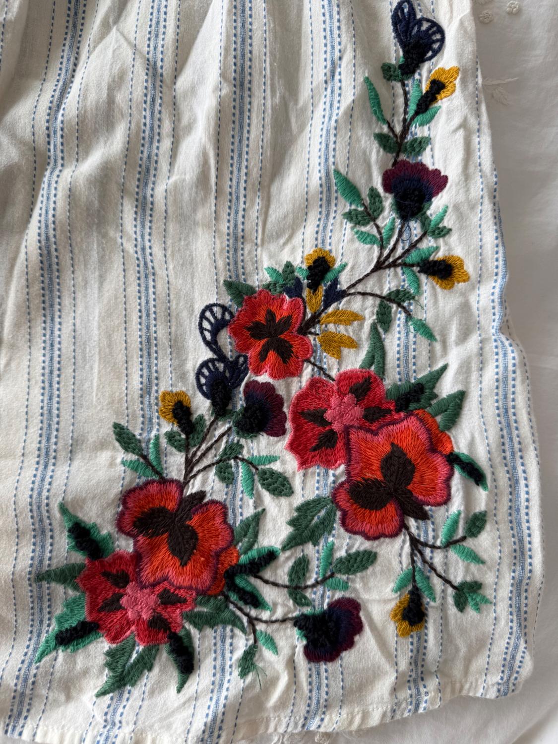 EMBROIDERED STRIPED DRESS - Image 8