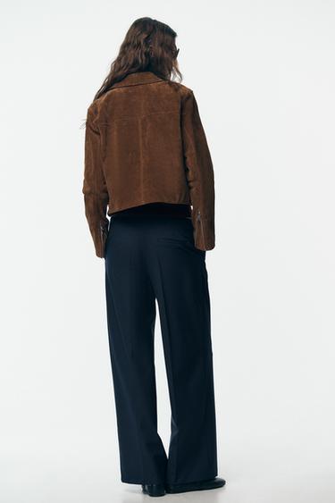 PANTALON LARGE TAILLE DOUBLE - Rayures de Zara - Image 5