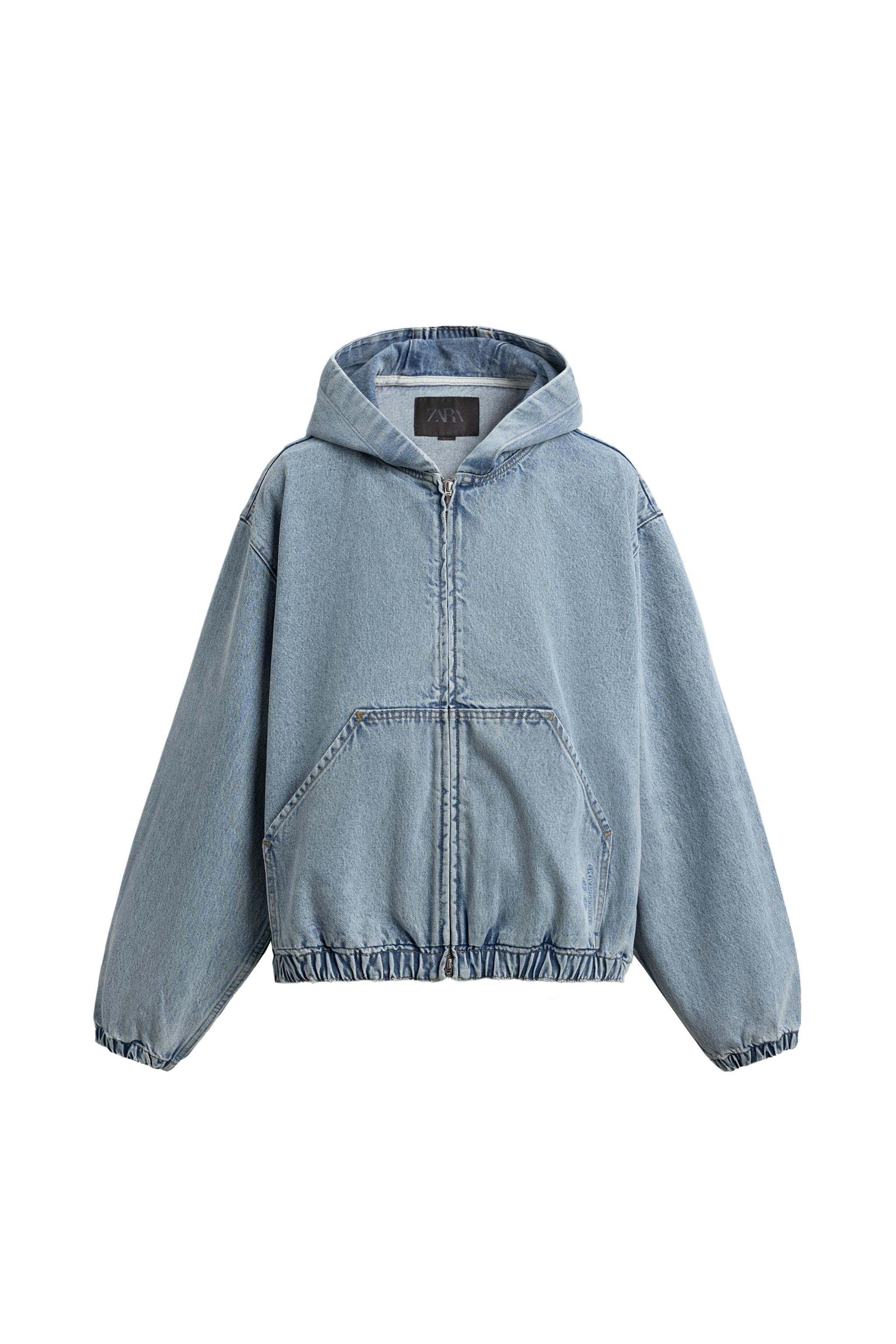 ウォッシュドフーデッドジャケット - ライトブルー | ZARA Japan / 日本