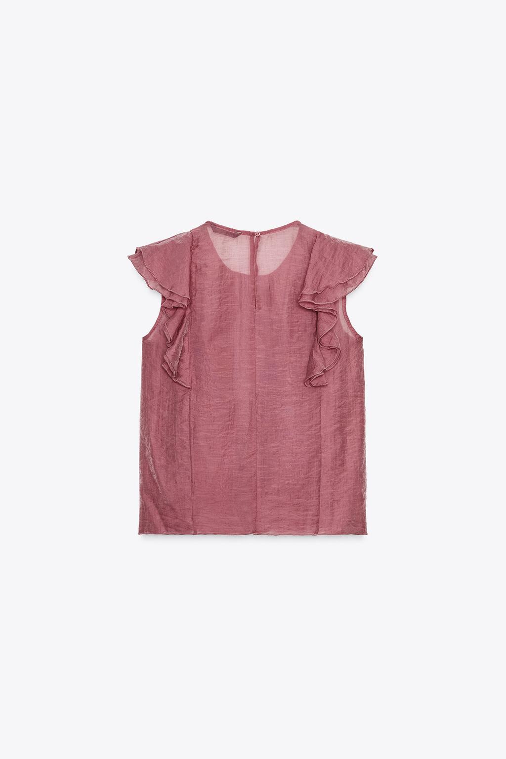 SEMI-SHEER TOP WITH RUFFLES