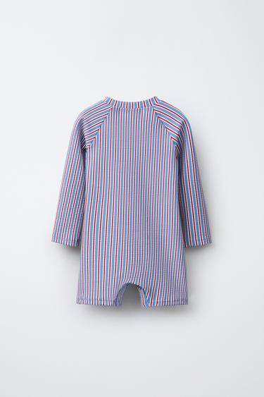 1-6 ANS/ MAILLOT DE BAIN COMBINAISON À RAYURES - Rouge de Zara - Image 1