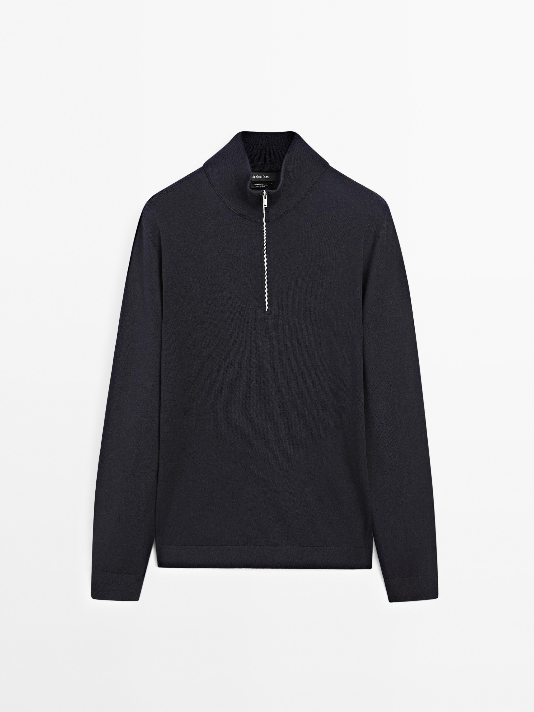 Pull en maille à col zippé