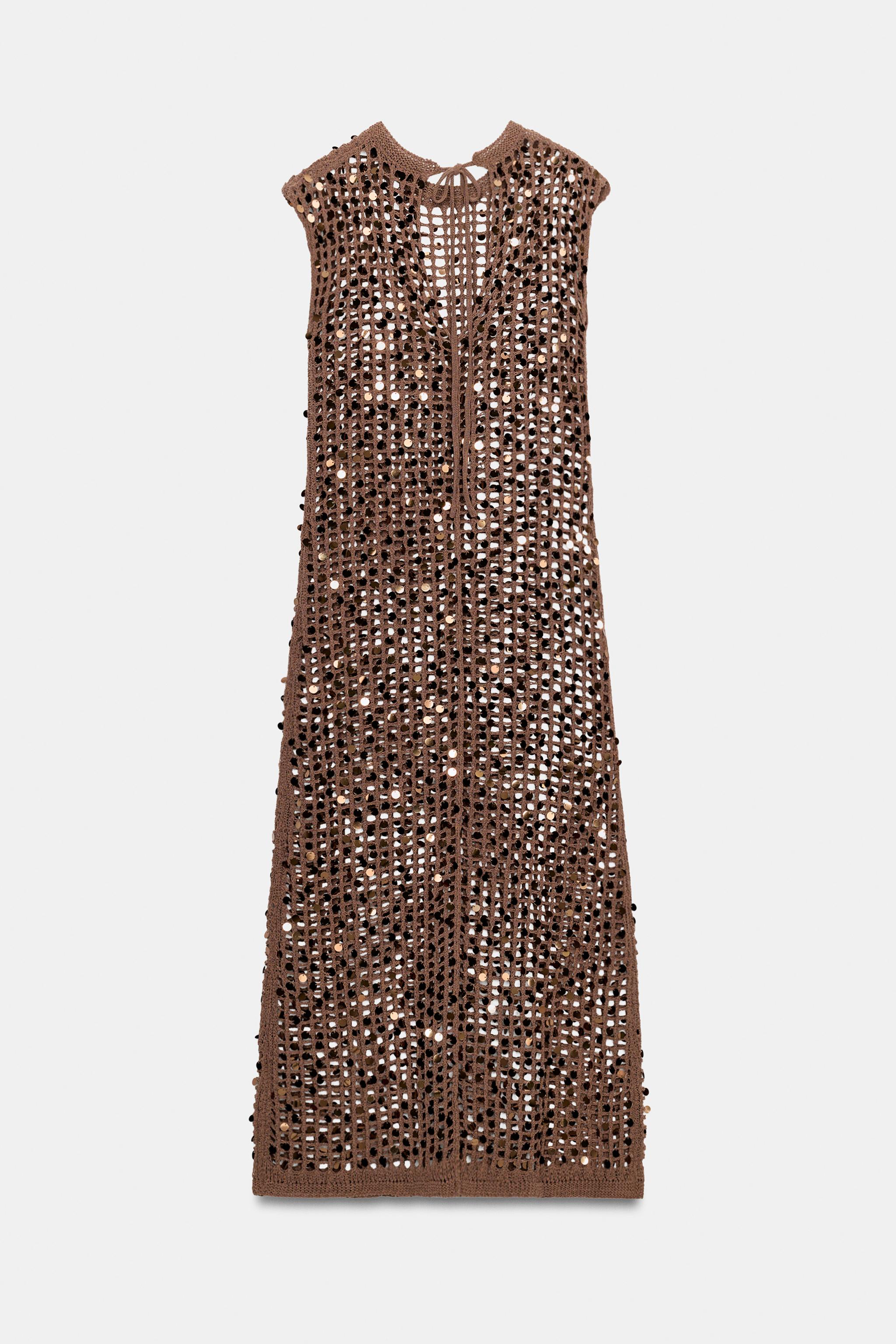 Zara SEQUIN KNIT MAXI DRESS — фото 4