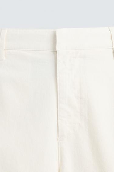 COTTON-HEMP CHINO TROUSERS - White by Zara - Image 8