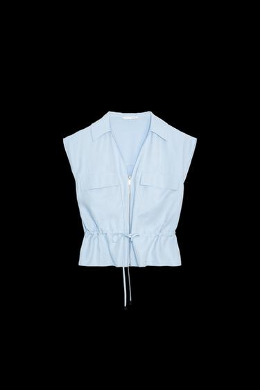 SAFARI TOP - Light blue by Zara - Image 0