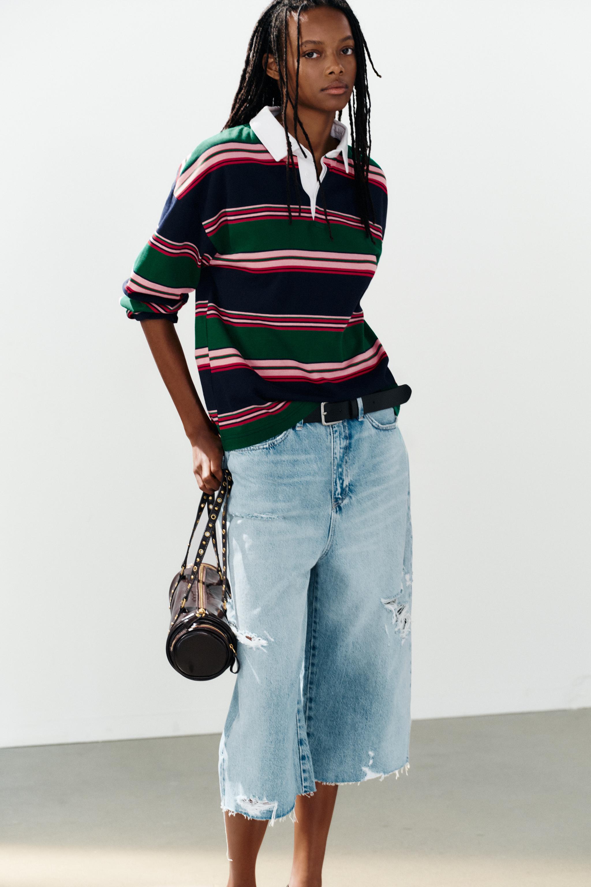 STRIPED CONTRAST POLO SHIRT — Multicolored (alternate view)