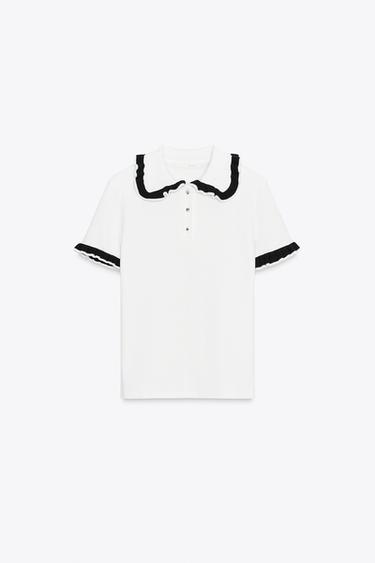 SUÉTER POLO JOYAS - Crudo medio de Zara