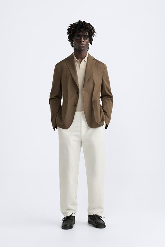 TEXTURED CHINO TROUSERS - Oyster-white | ZARA Turkey