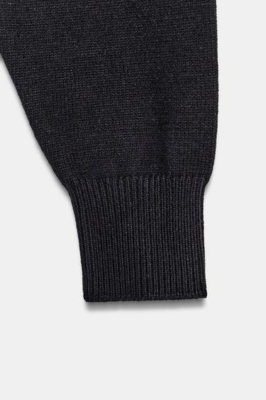 PLAIN KNIT CROP SWEATER - Navy blue by Zara - Image 6