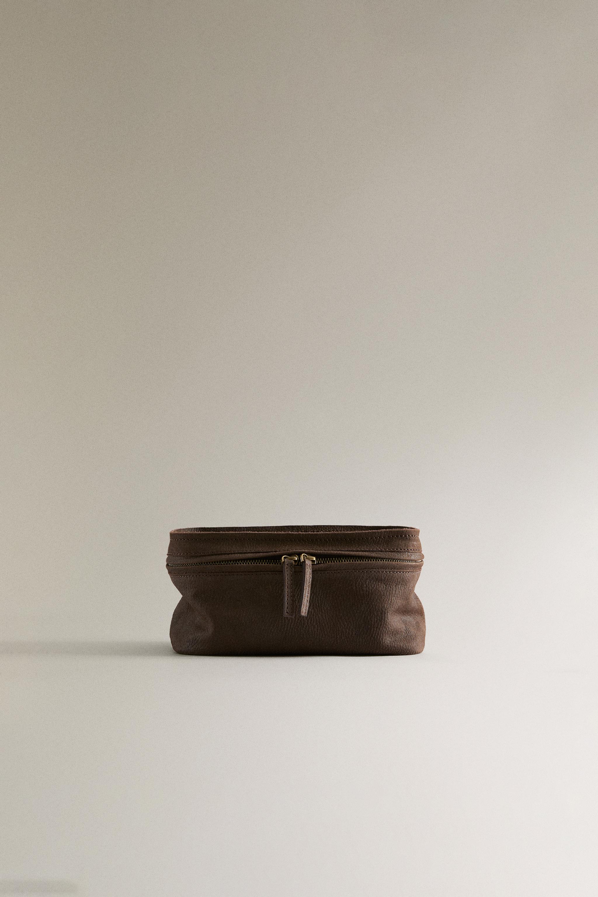 ウォッシュドレザー ポーチ - ブラウン | ZARA Japan / 日本