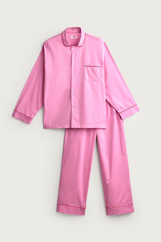 PIJAMASÆT MED KONTRAST 0FR. PARIS X ZARA - rosa fra Zara - Billede 0