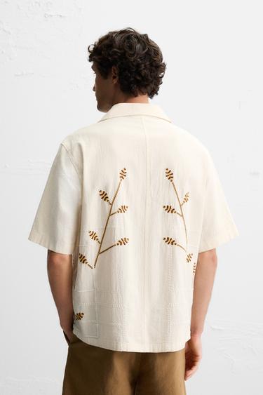 CONTRAST EMBROIDERY SHIRT - Yellow by Zara - Image 2