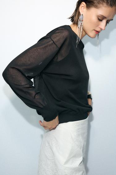 EXTRA-FINE KNIT TOP - Black by Zara