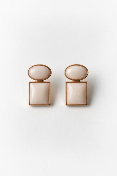 GEOMETRIC PIECE EARRINGS - Golden by Zara