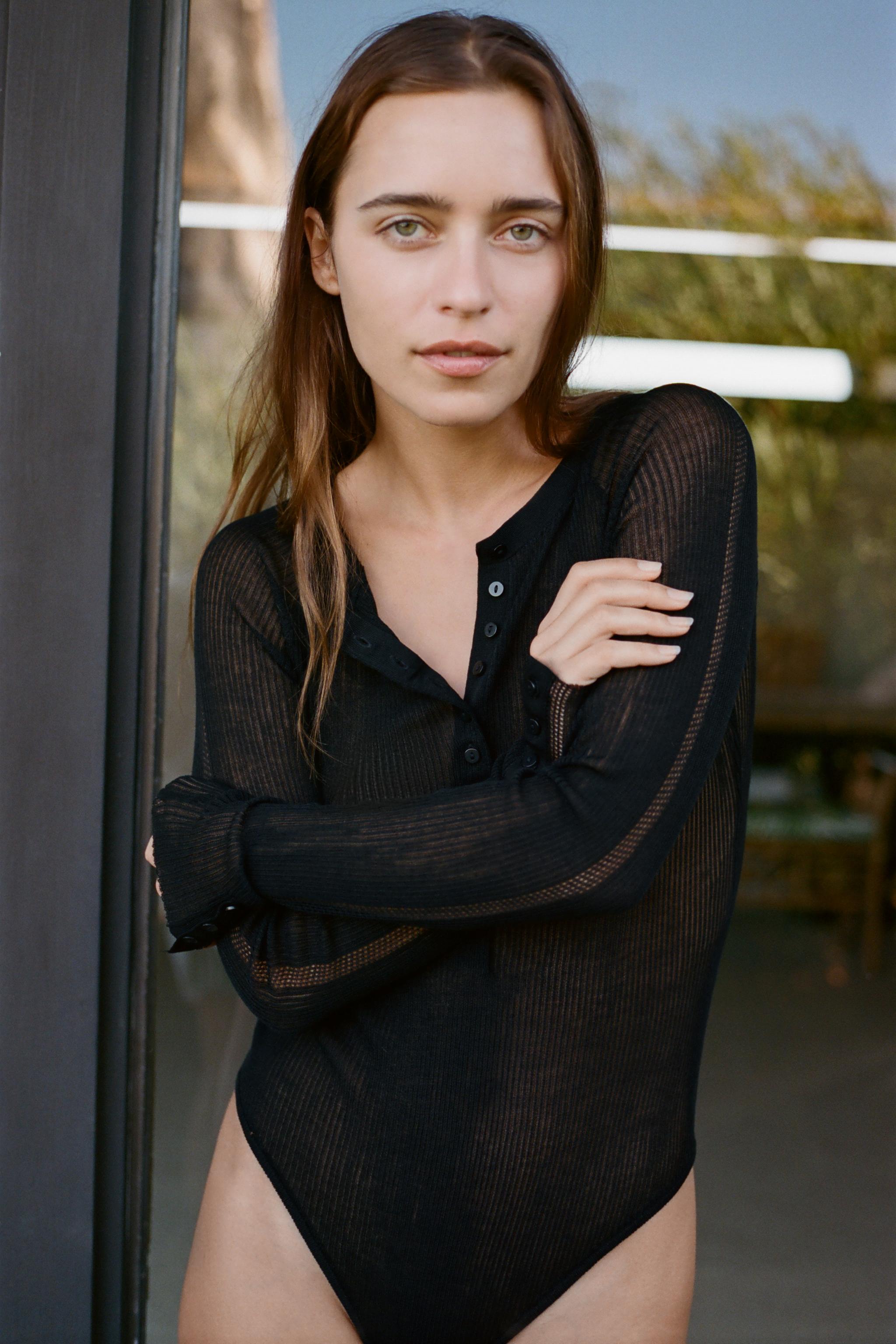 FINE KNIT BUTTON BODYSUIT