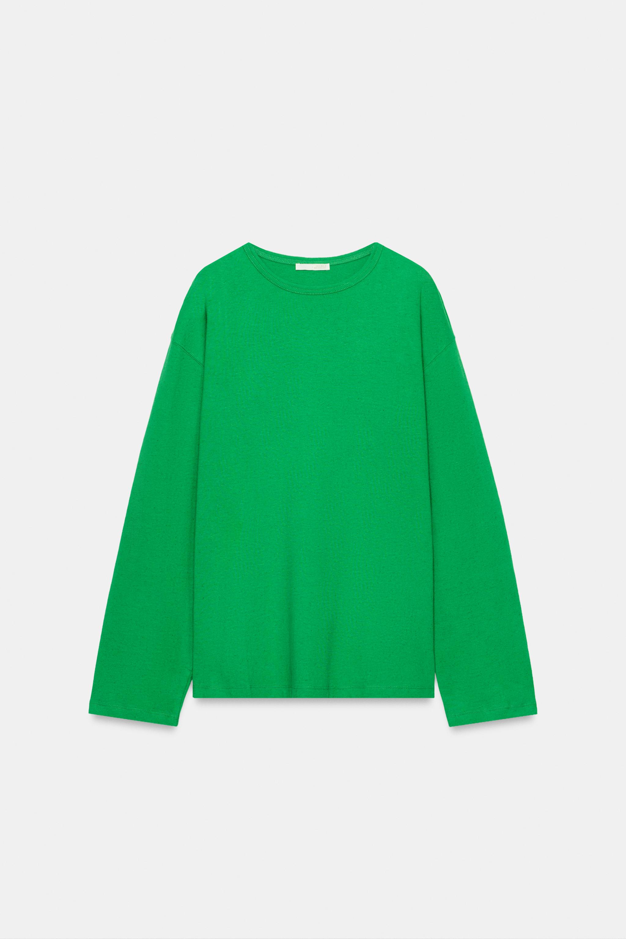 Zara PAMUKLU VE KETEN T-SHIRT görsel 3