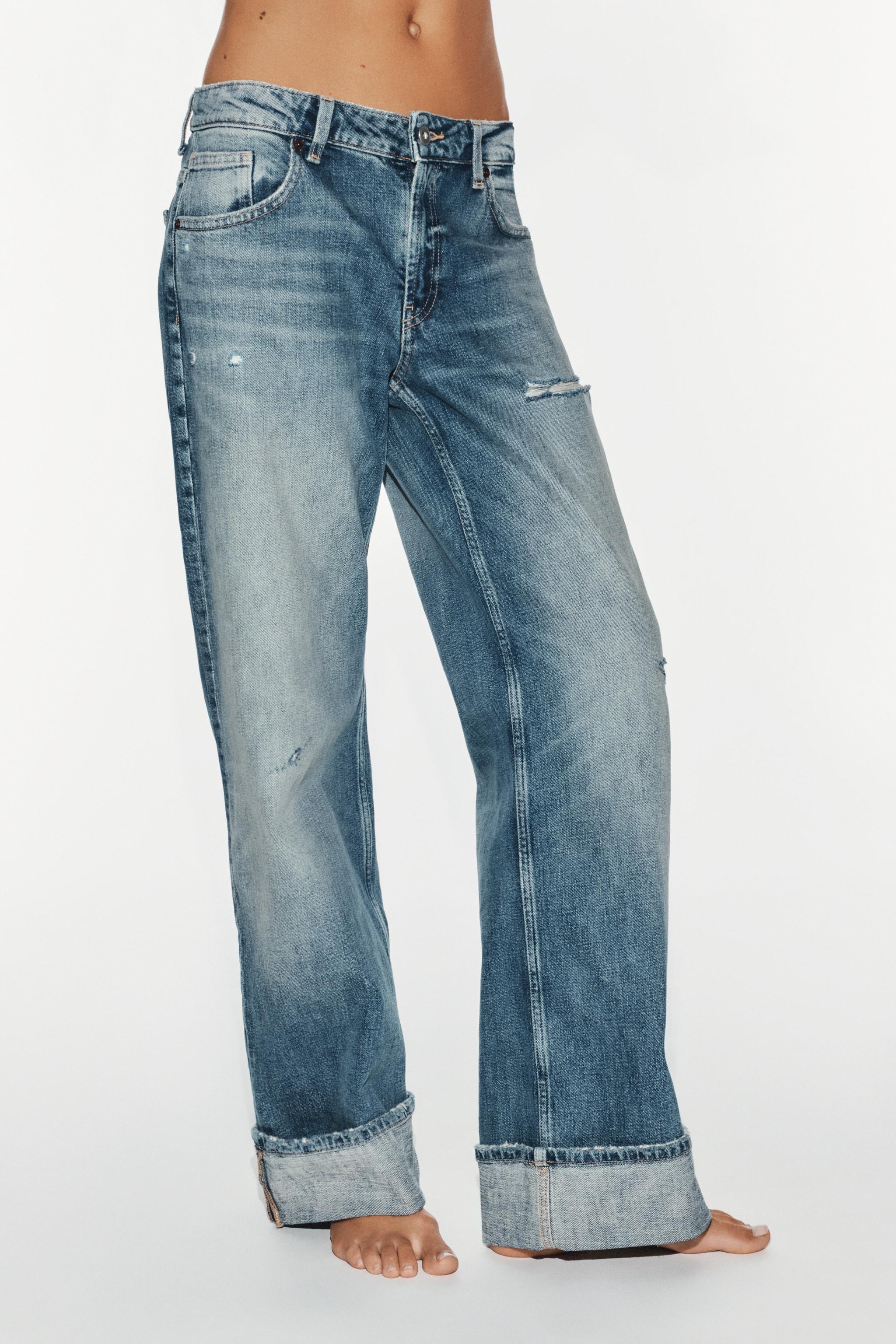 TRF LOOSE LOW-RISE FOLDED HEM JEANS