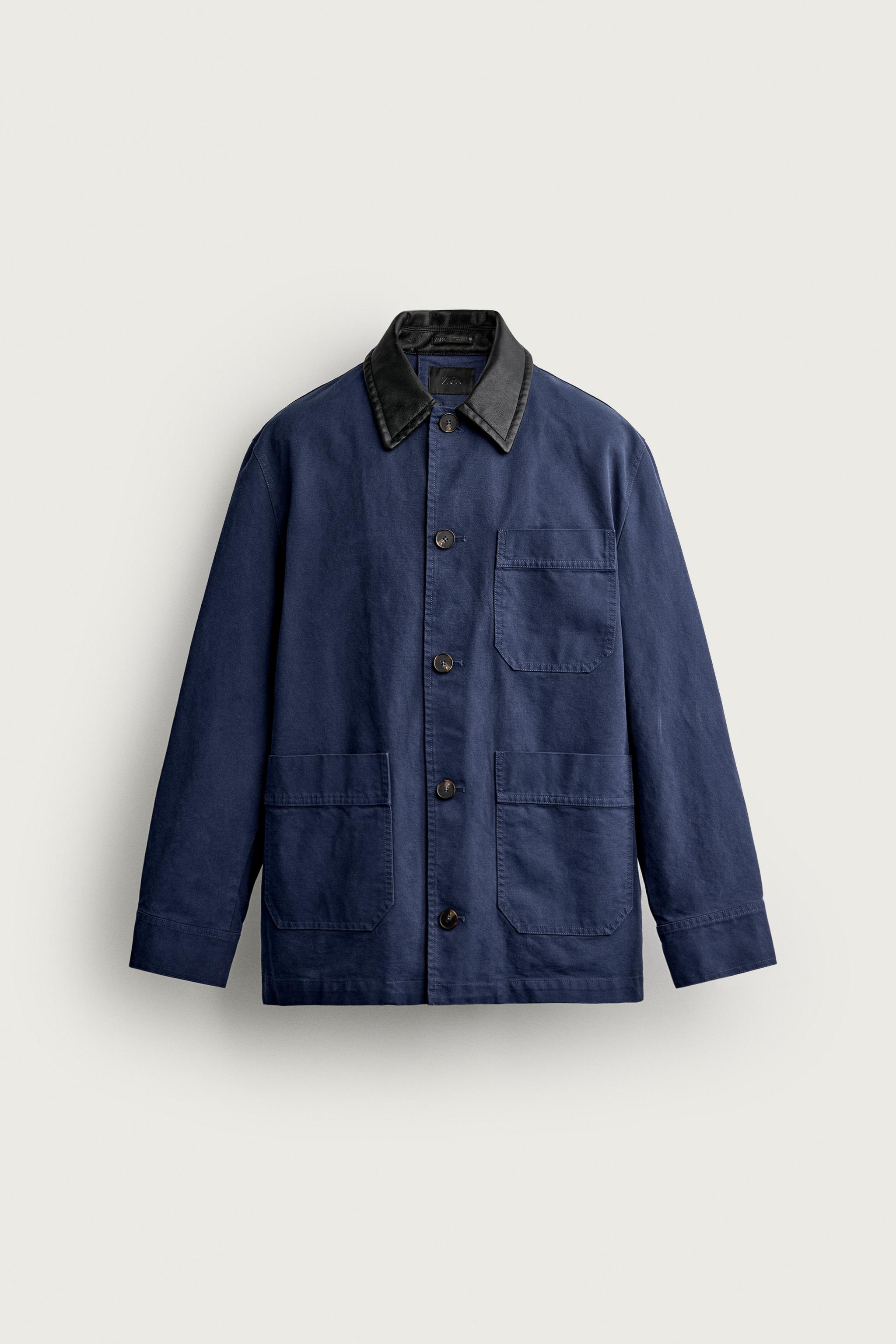 CONTRAST COLLAR OVERSHIRT