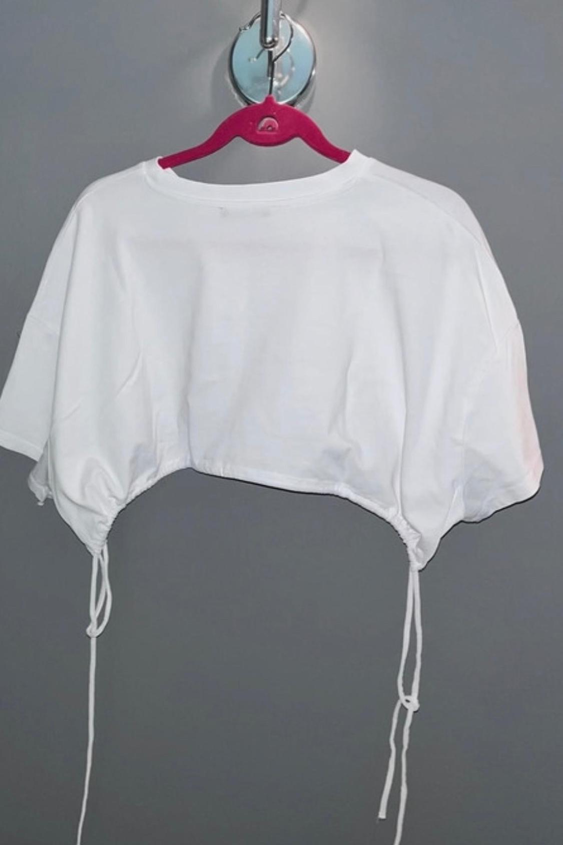 CROP TOP WITH DRAWSTRING HEM - Image 2
