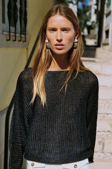 Zara DOUBLE RESIN STONE EARRINGS - Golden