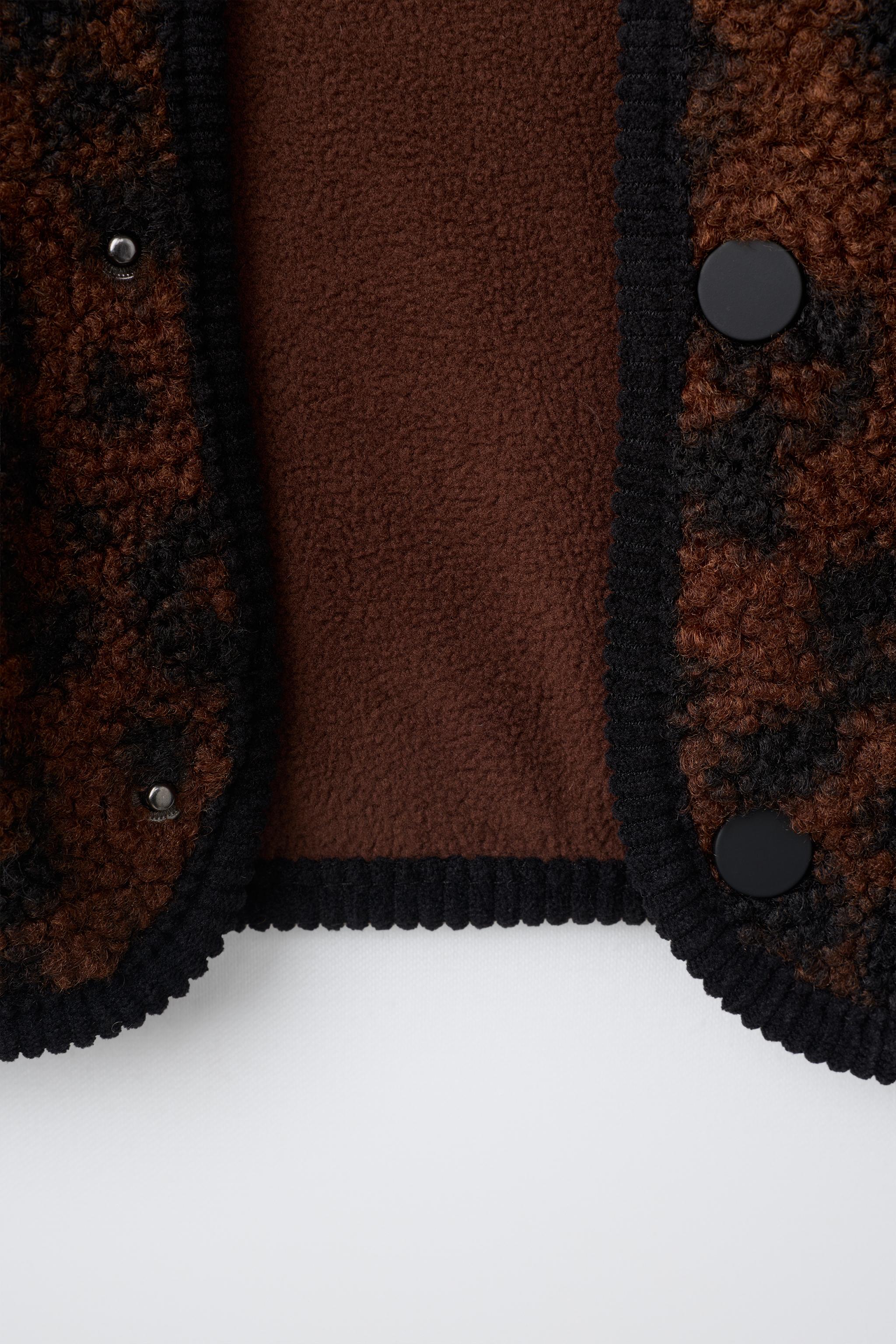BLOUSON EFFET MOUTON ANIMAL PRINT