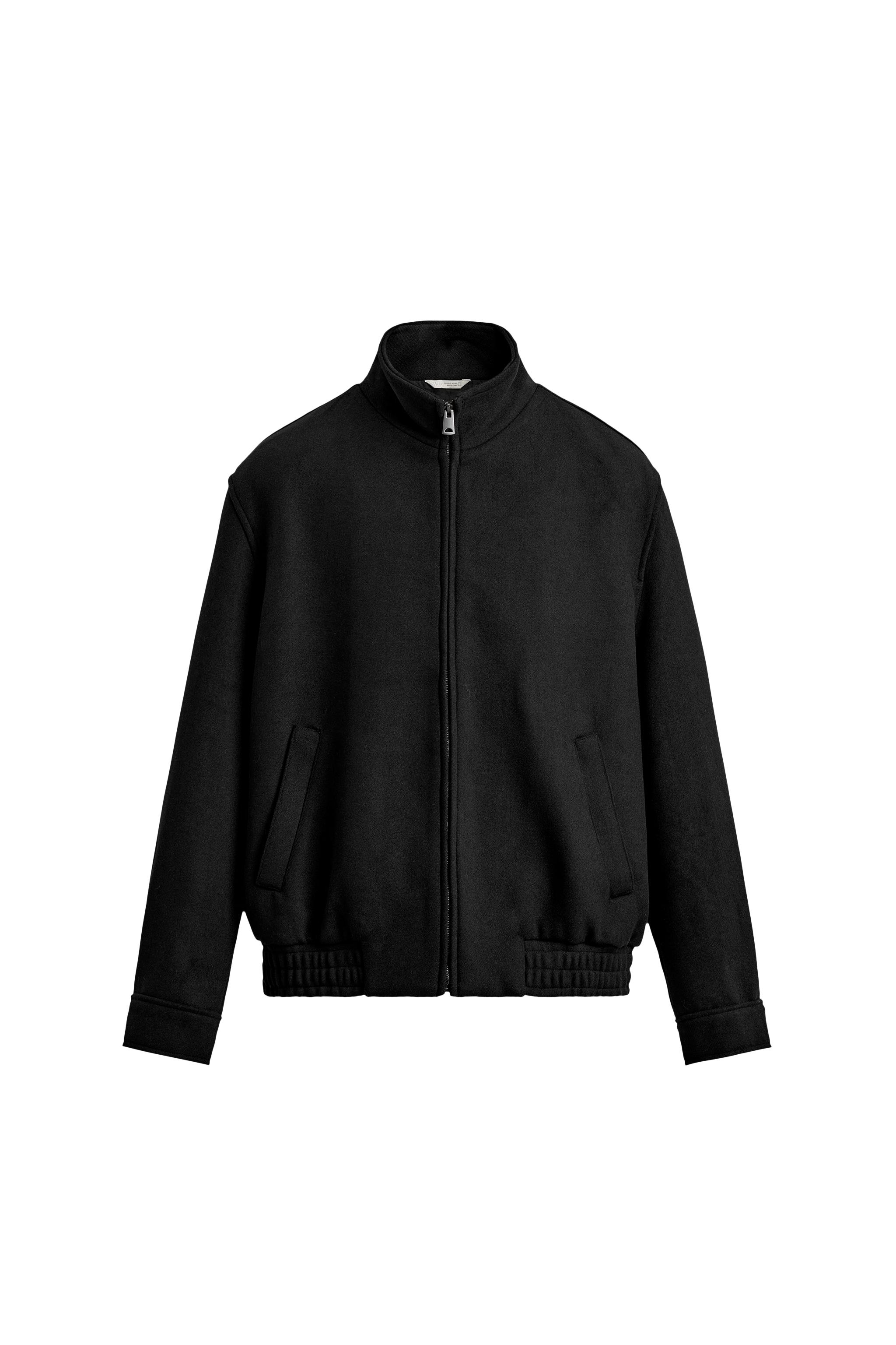 JAQUETA REGULAR FIT DE PANO - Preto | ZARA Brasil