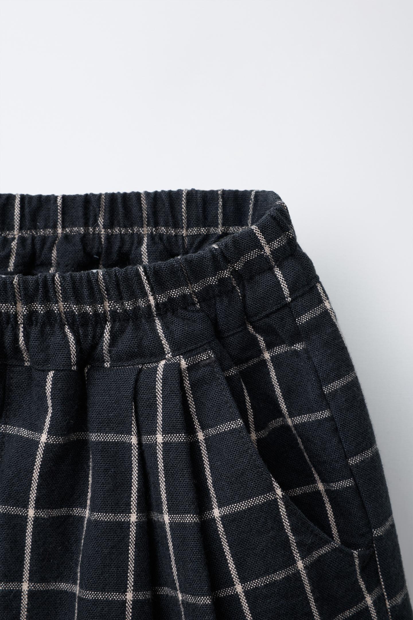 Детские брюки Zara Comfy Plaid Balloon, цвет: Антрацитовый серый — фото 3