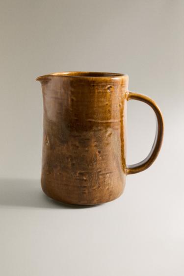 Zara BROWN STONEWARE PITCHER - Pumpkin