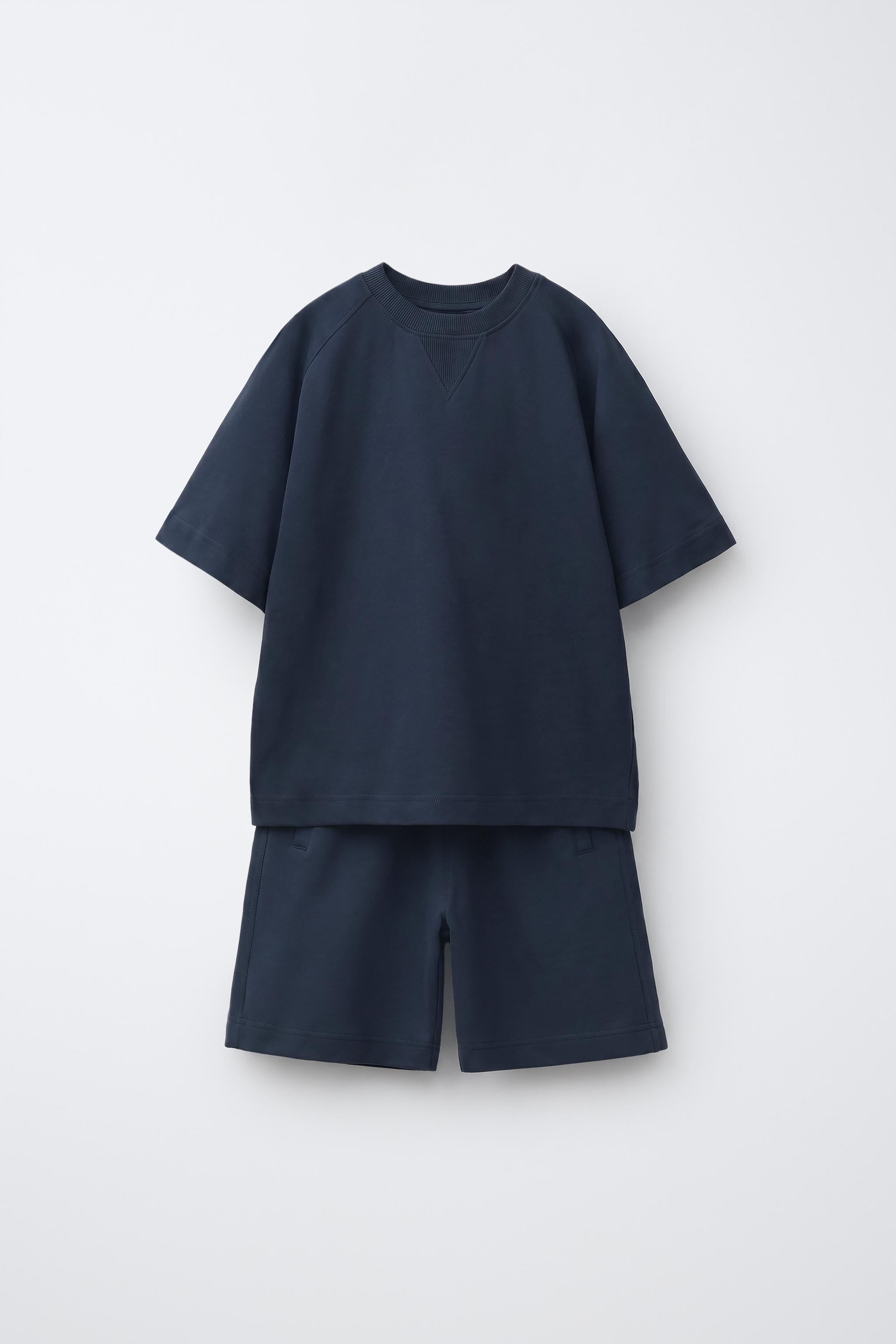トップス TEATORA keyboard shrts navy size 4 T-SHIRT AND SHORTS SET - Navy blue | ZARA Canada