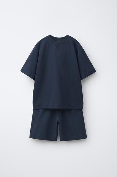 T-SHIRT AND BERMUDA SHORTS SET - Navy blue by Zara - Image 0