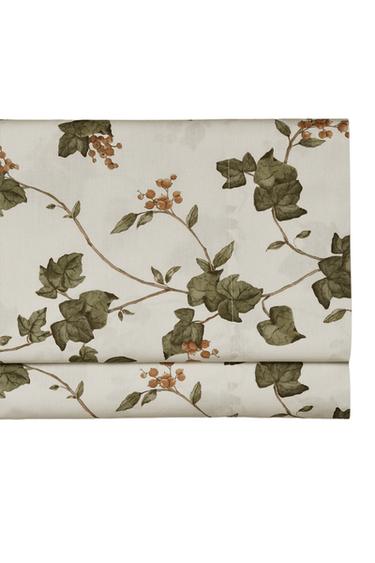 Zara LEAF PRINT FLAT SHEET - Oyster-white