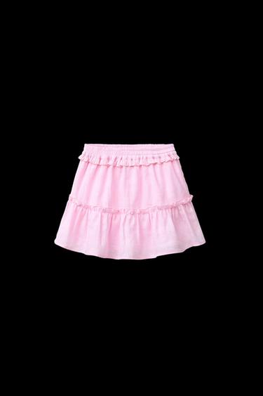 Zara 100% LINEN SKORT - Pink - Image 0