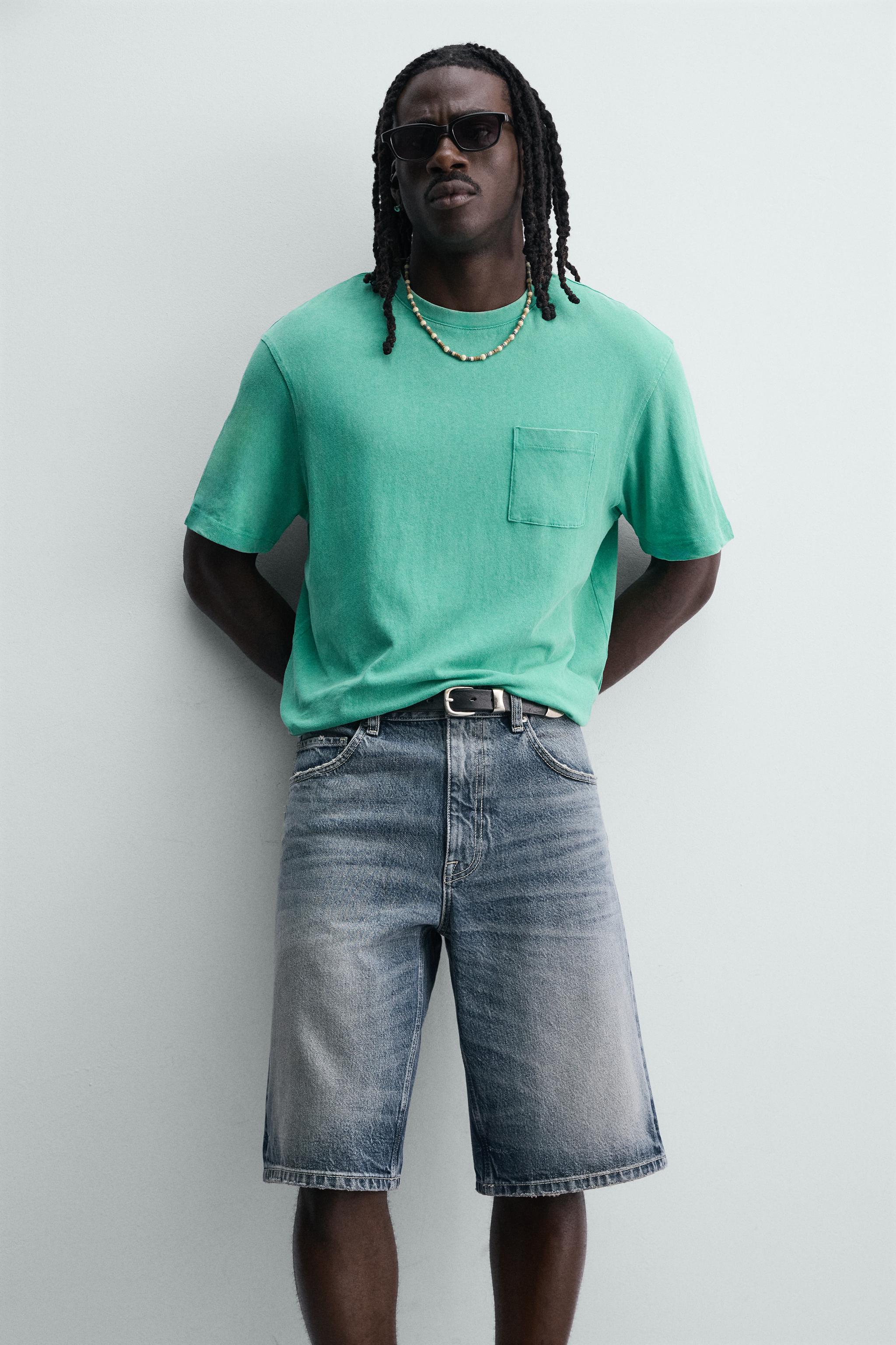 RELAXED FIT DENIM SHORTS - Blue | ZARA Canada