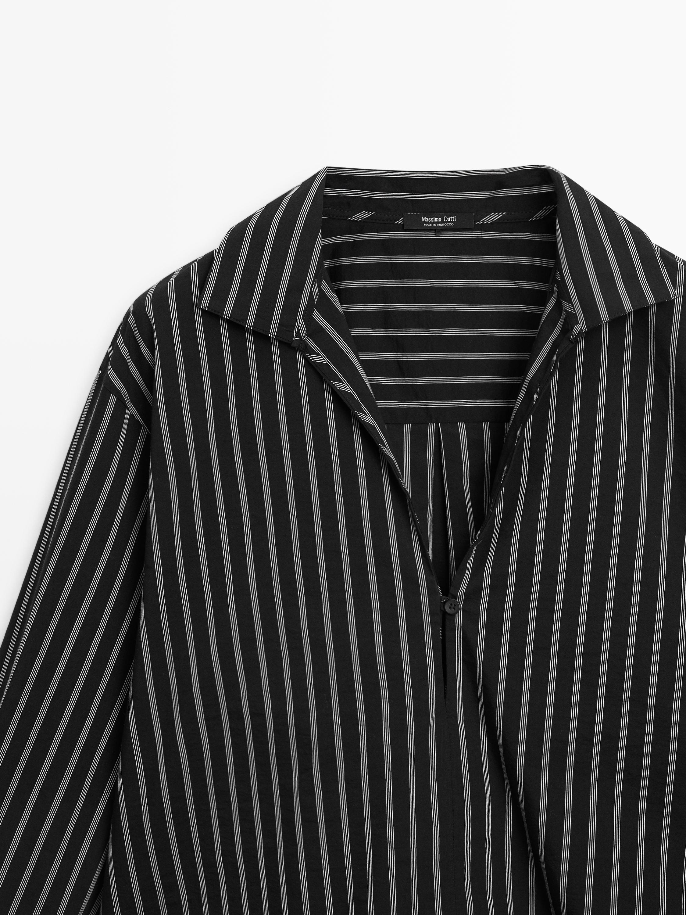 Striped cotton blend shirt