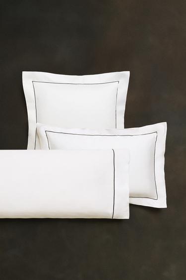 SATEEN PILLOWCASE WITH TRIM - Black by Zara - Image 5