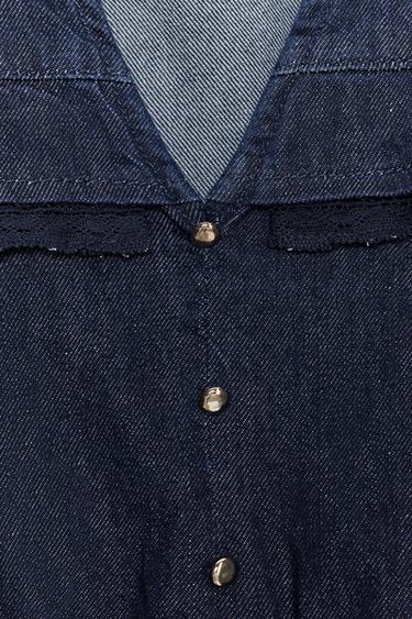 CHEMISE EN JEAN DENTELLE - Bleu de Zara - Image 6