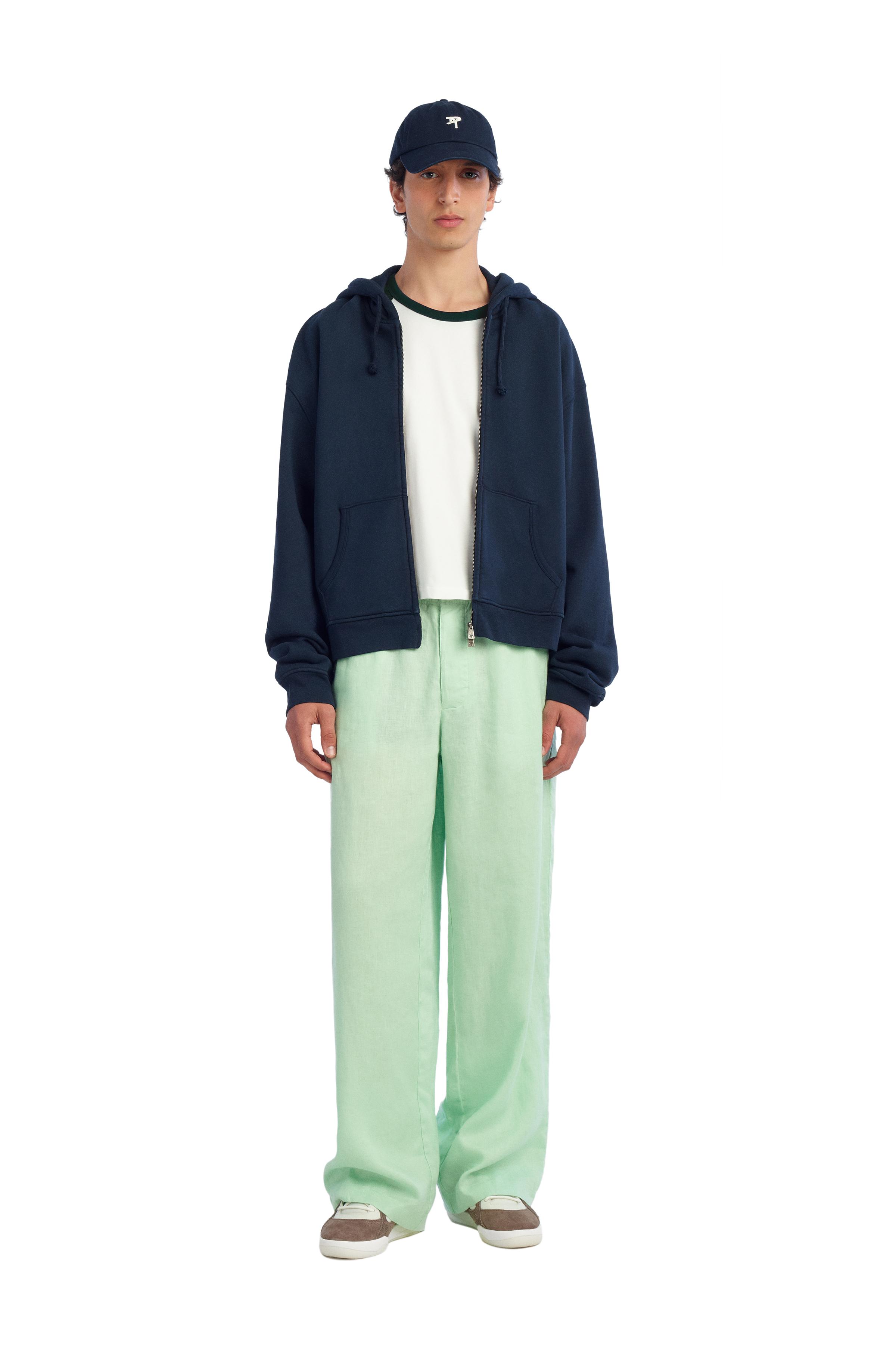 CROPPED COLOR BLOCK T-SHIRT — Greens