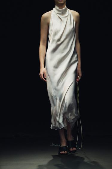ZW COLLECTION HALTER MIDI DRESS - Ivory by Zara - Image 9