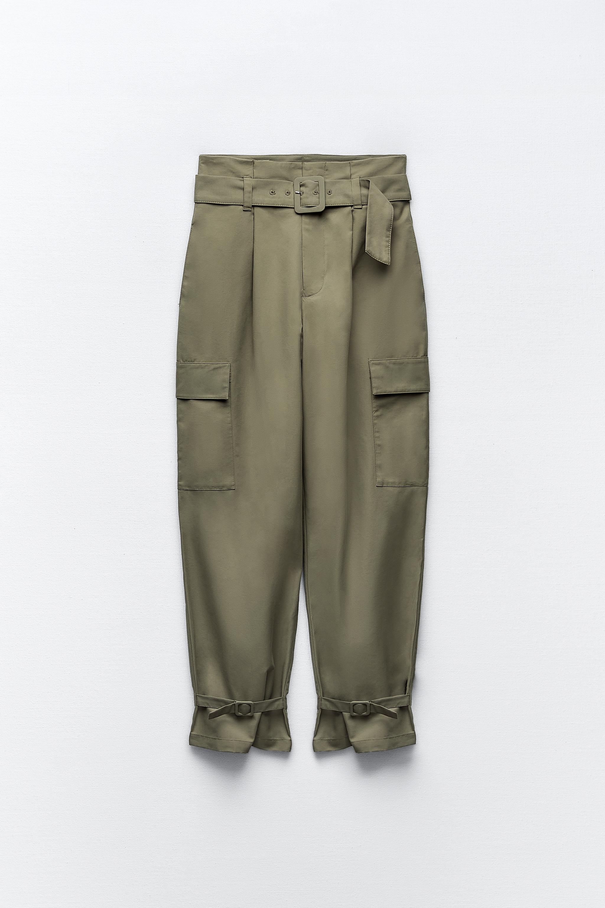 Zara belted store cargo trousers