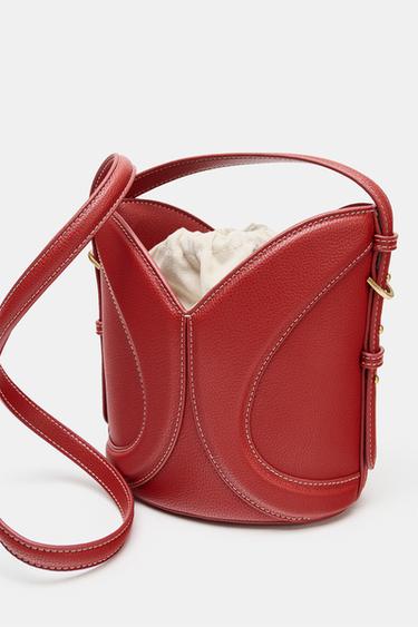 MINI SAC SEAU SURPIQÛRES - Rouge de Zara - Image 2