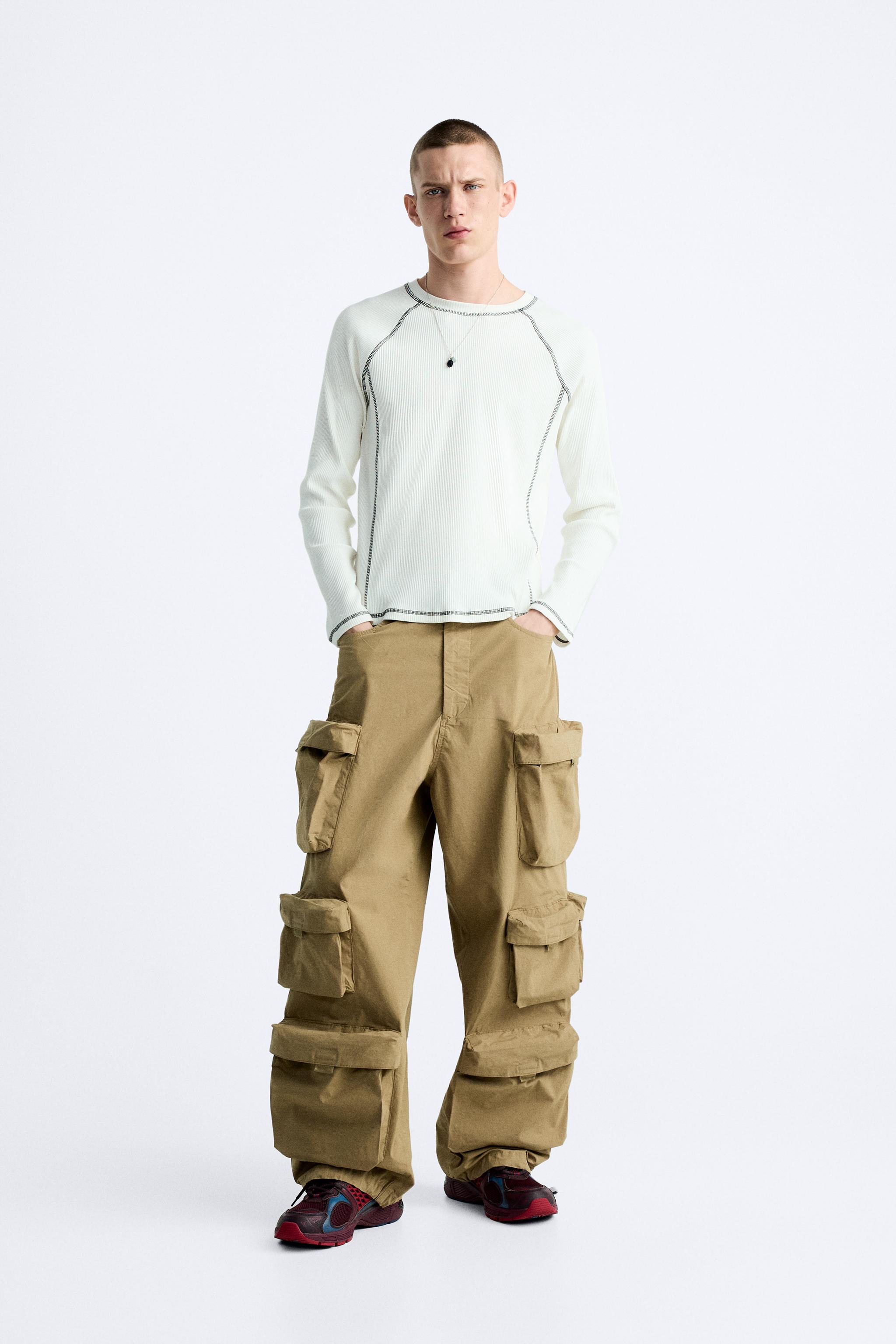 TROUSERS WITH UTILITY POCKETS - camel