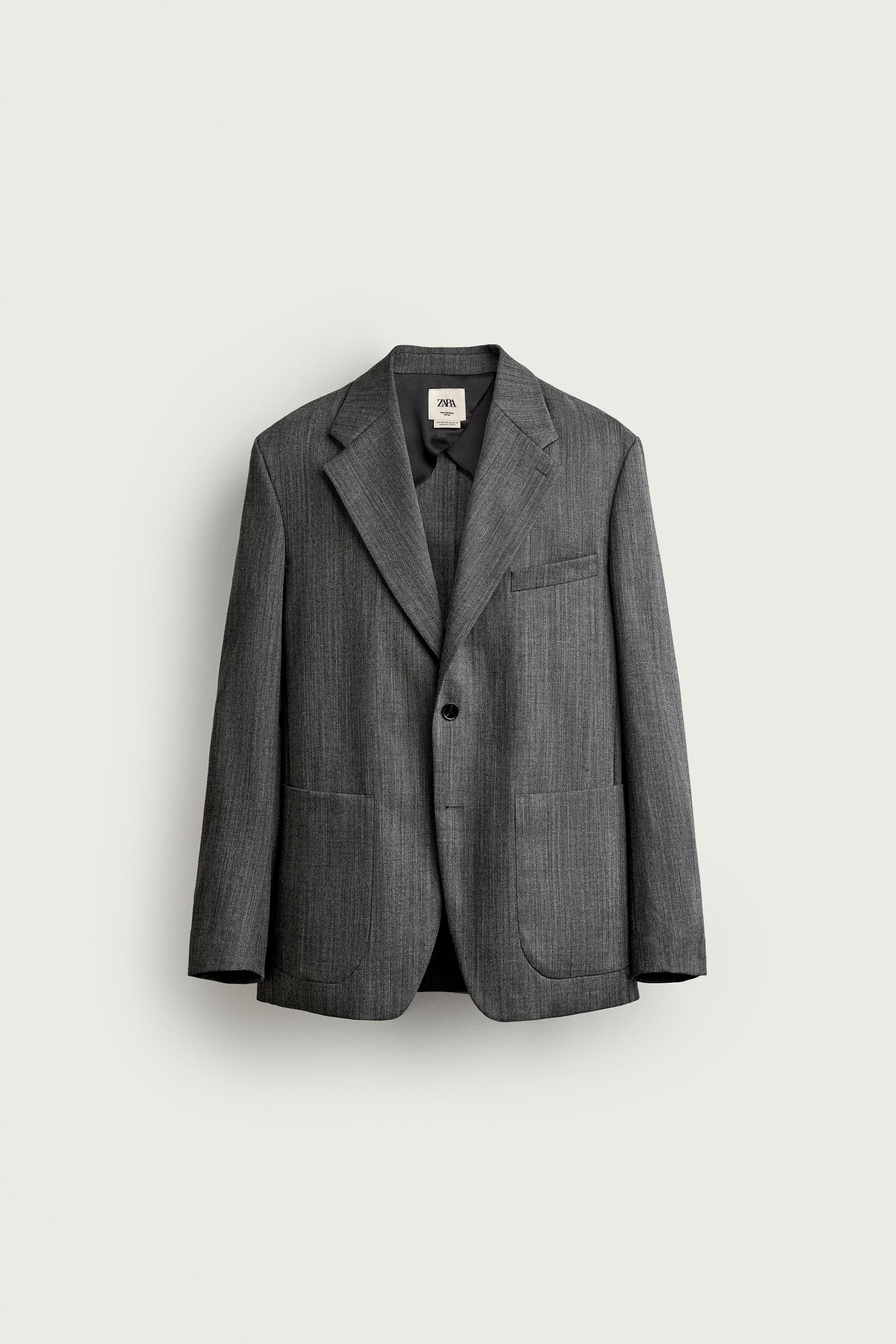 RELAXED FIT 100% WOOL SUIT BLAZER