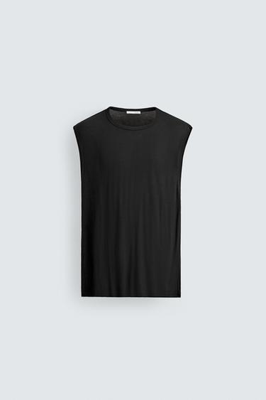 ТОП RELAXED FIT ИЗ 100% БАМБУКА — ЧЕРНЫЙ от Zara