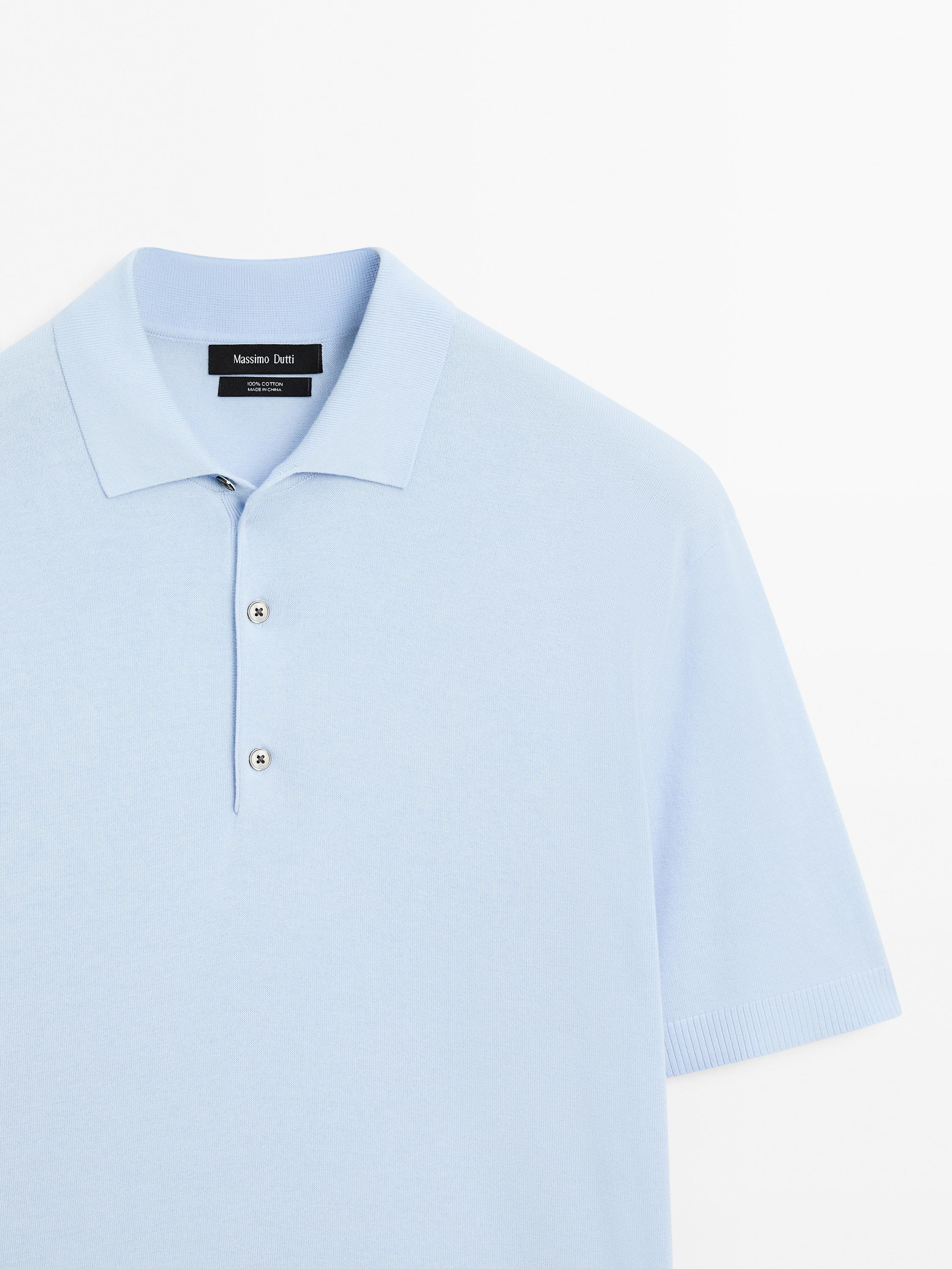 Short sleeve knit polo shirt