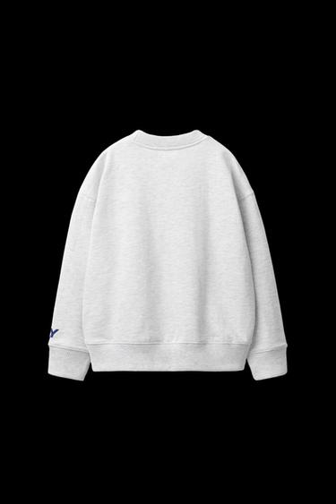 Zara PRINTED SWEATSHIRT - Ecru / Marl