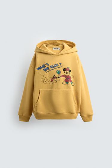 2-6 TUỔI/ ÁO NỈ CÓ MŨ TRÙM ĐẦU HỌA TIẾT MICKEY + PLUTO HARRY LAMBERT FOR ZARA X DISNEY - Màu vàng từ Zara