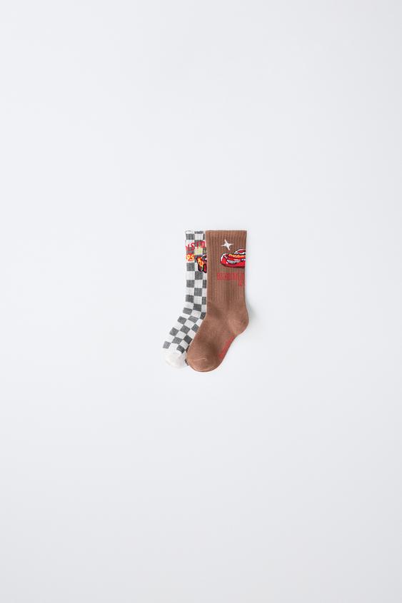 2-PACK OF CARS LIGHTNING MCQUEEN © DISNEY/PIXAR MID-CALF SOCKS - Brown de Zara - Imagen 0