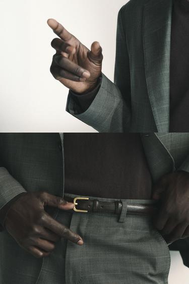 100% WOOL CHECK SUIT BLAZER - Brown by Zara