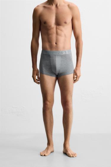 LOT DE 3 BOXERS - Gris chiné de Zara - Image 2