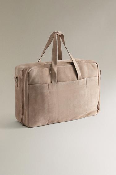 SAC DE VOYAGE CROÛTE DE CUIR - Blanc écru de Zara - Image 1